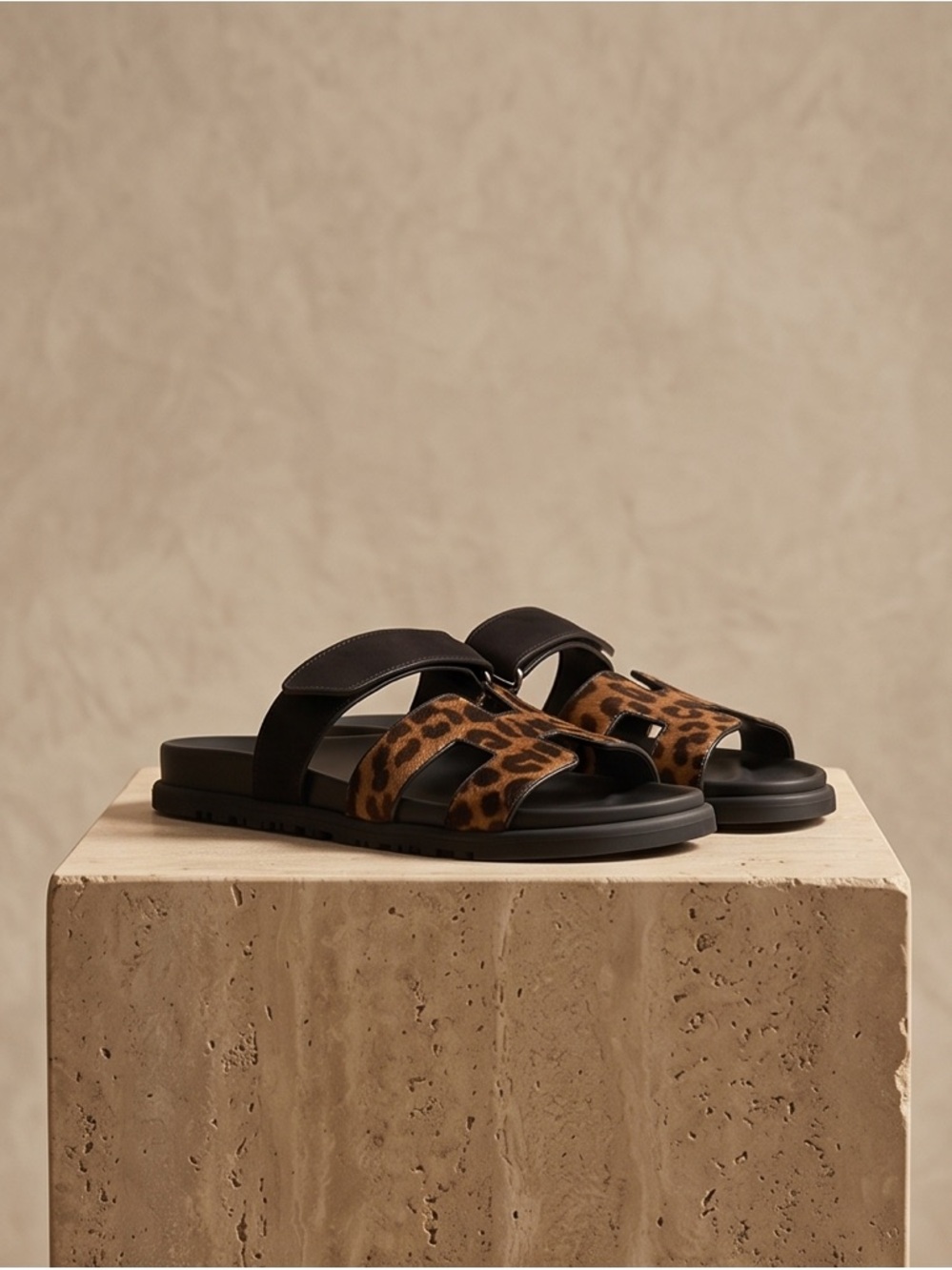 Chypre sandal Leopard Print Black Sandals - Picture 14 of 14